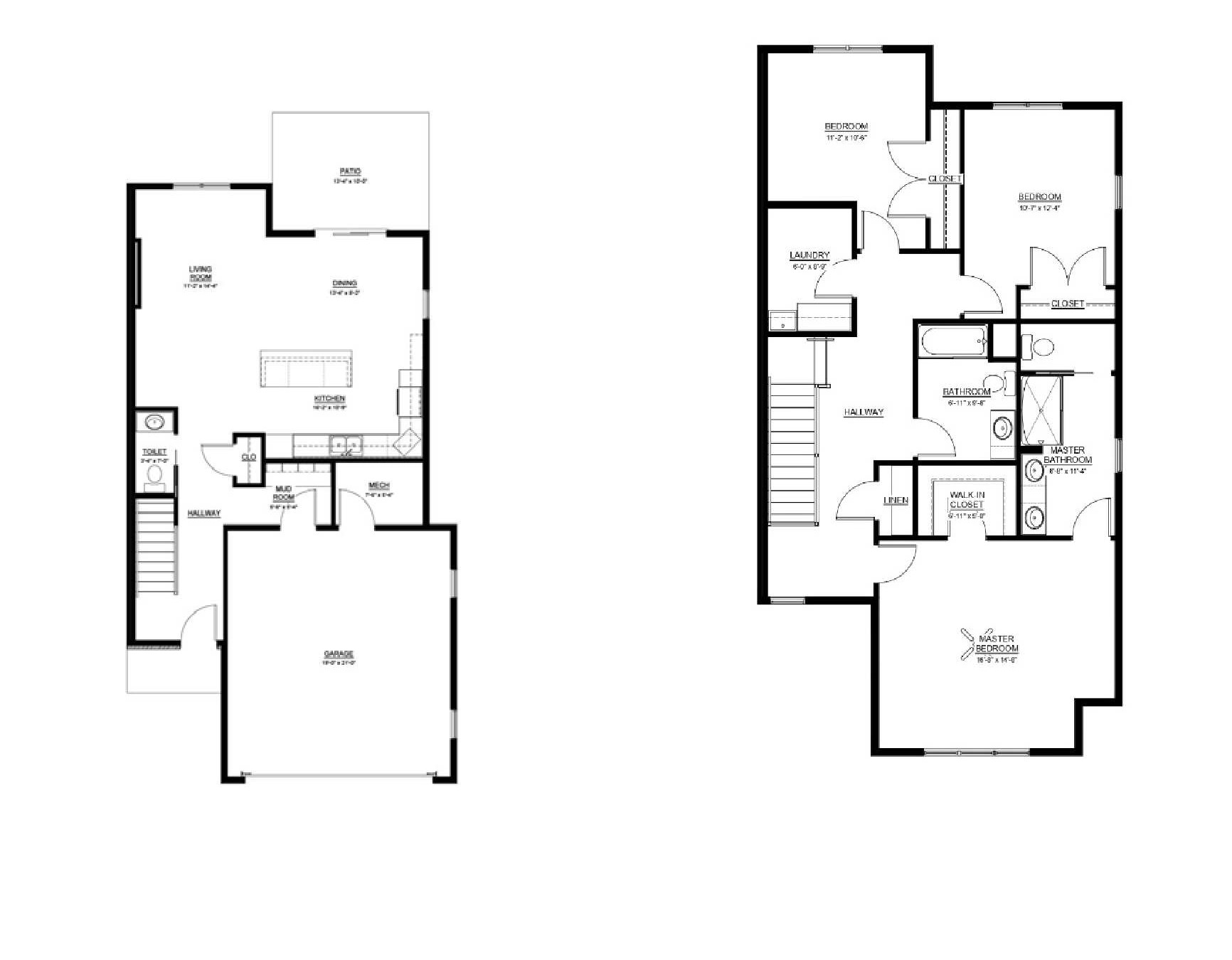 3 Bedroom End Unit Floor Plan — Jefferson Hills