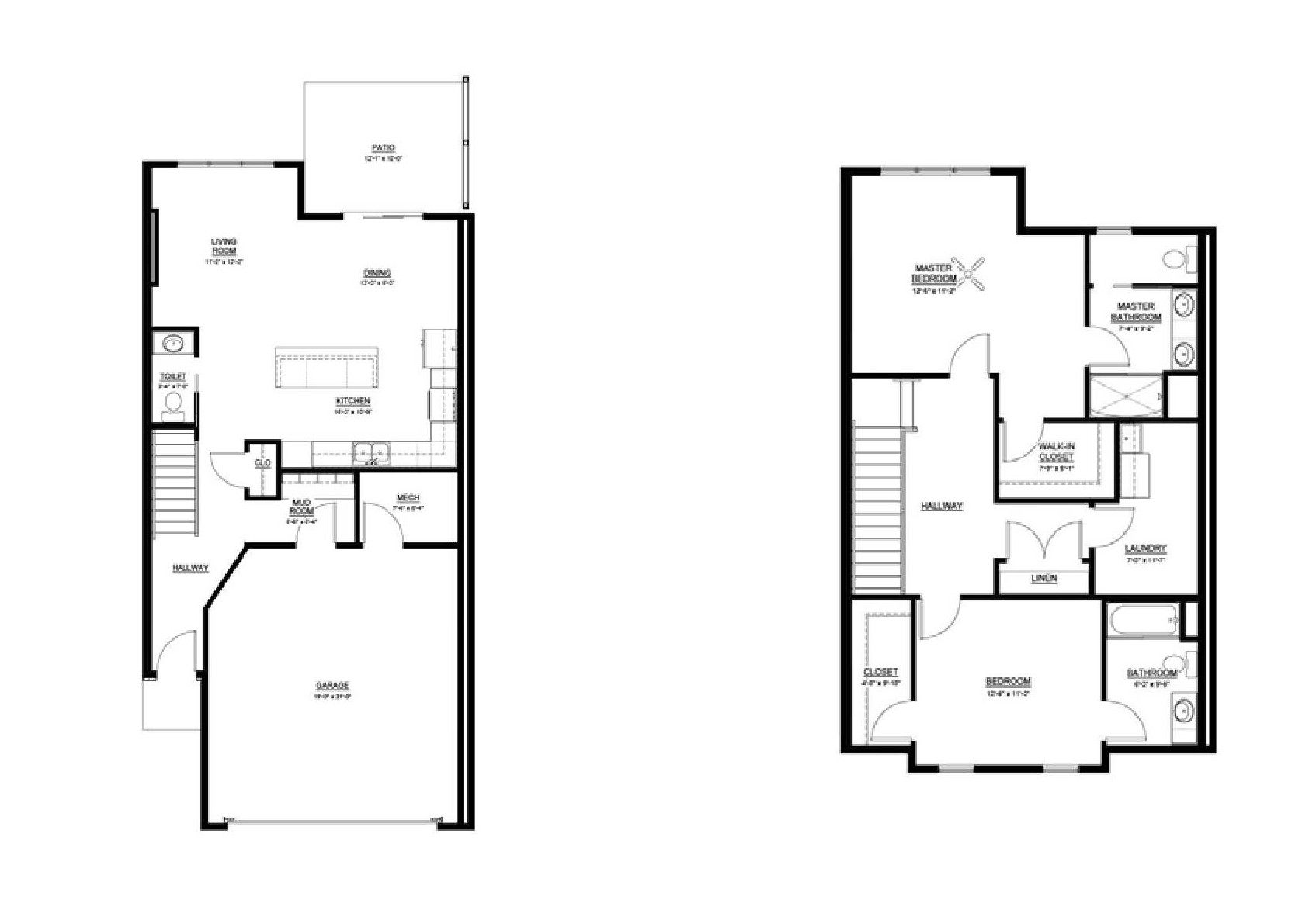 2 Bedroom Interior Unit Floor Plan — Jefferson Hills