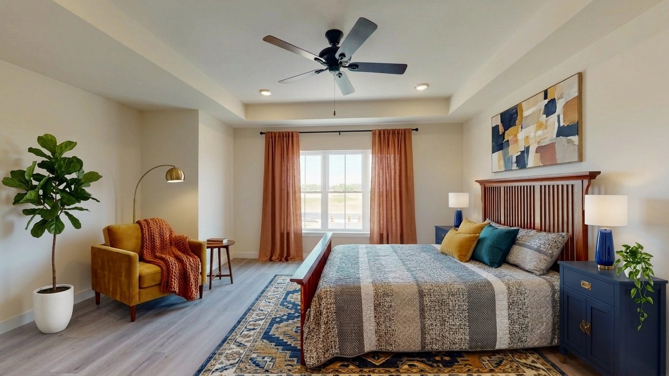 Primary suite virtually staged view 2